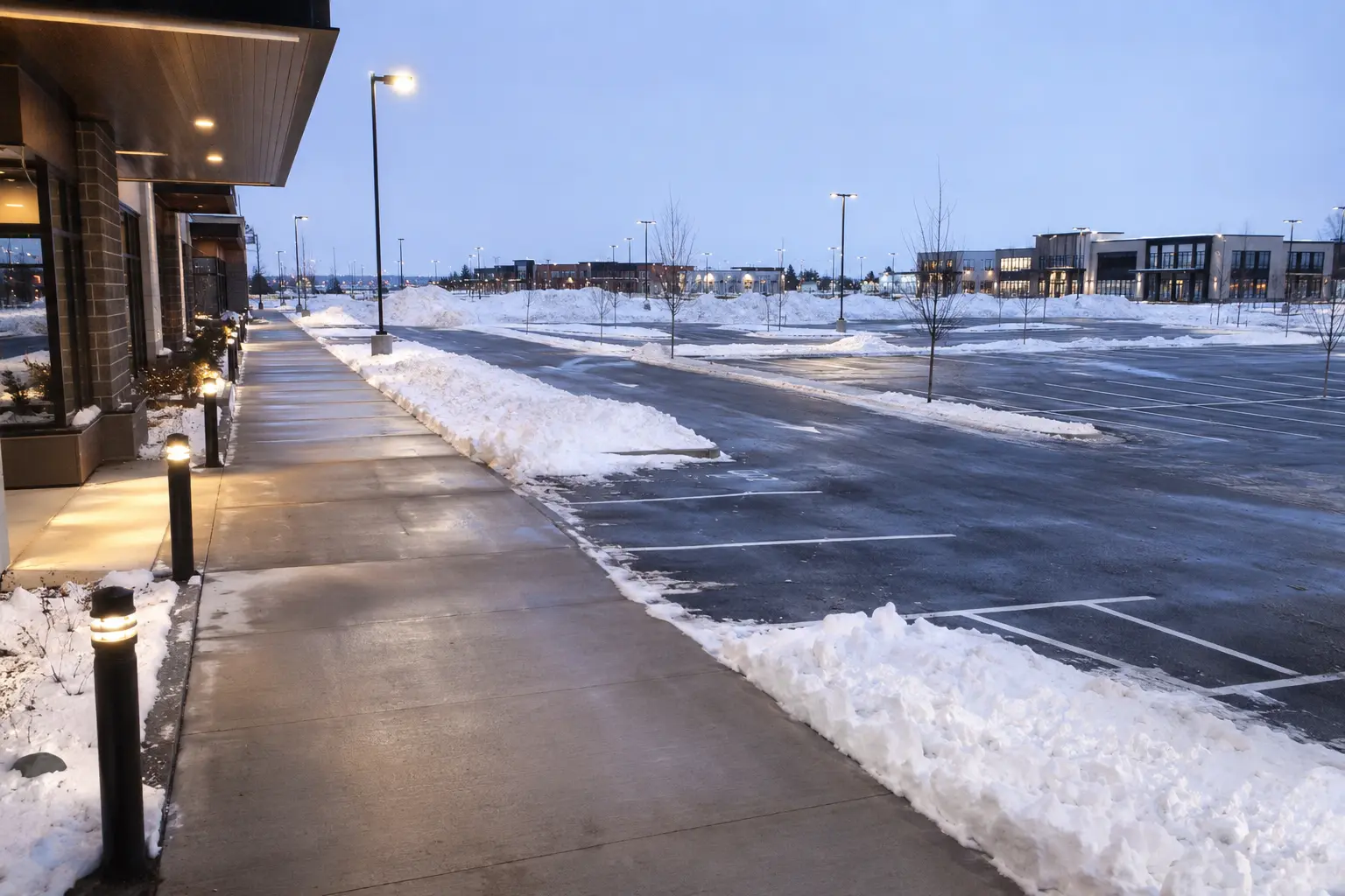 Commercial Snow and Ice Management landscaping project in Brampton
