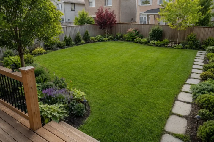Low-maintenance lawn and garden project